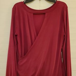 Loft long sleeve open back blouse